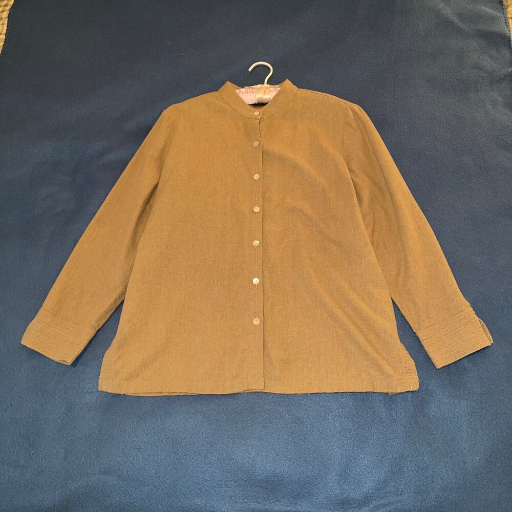 Laura Scott Long Sleeve Button Front Blouse
